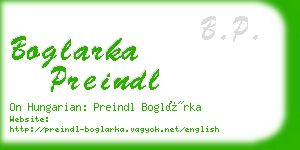 boglarka preindl business card